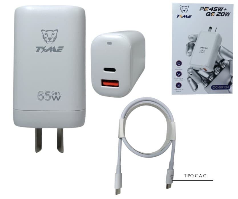 CARGADOR C/ CABLE PD45W+QC20W