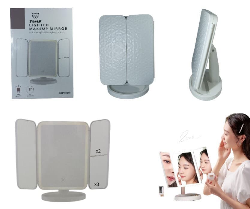 ESPEJO LUZ LED RECARGABLE PLEGABLE