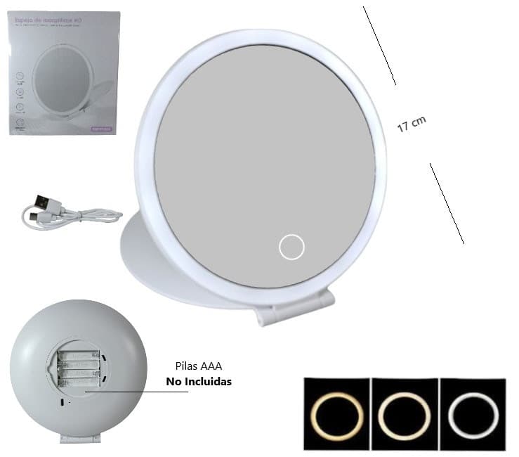ESPEJO DE MAQUILLAJE CON LUZ