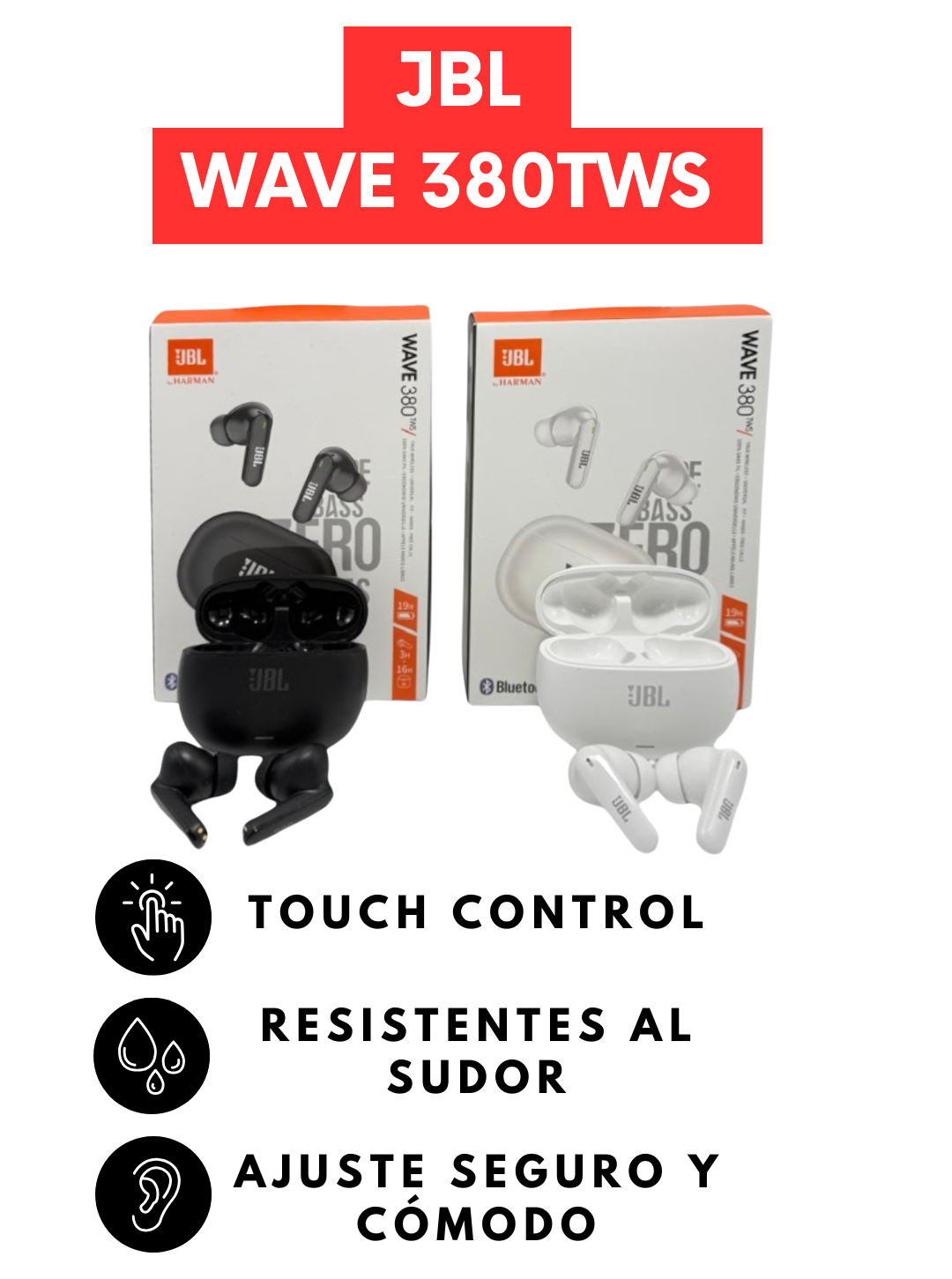 AURICULAR IN EAR BT - JBL WAVE 380 TWS