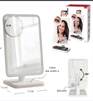 ESPEJO LED CON PARLANTE BT