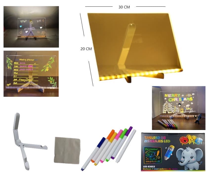 PIZARRA LED MARCADORES 20X30