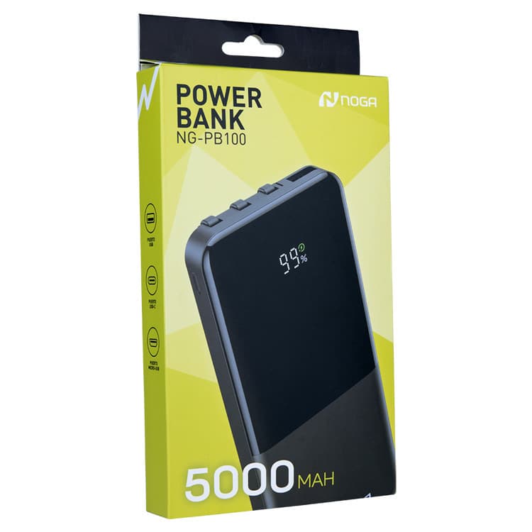 POWER BANK 5000MAH C/CABLE TYPE C - LIGHTING Y MIC