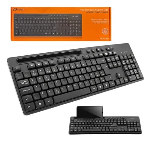 TECLADO USB MULTIMEDIA CON RANURA PARA CELU TABLET