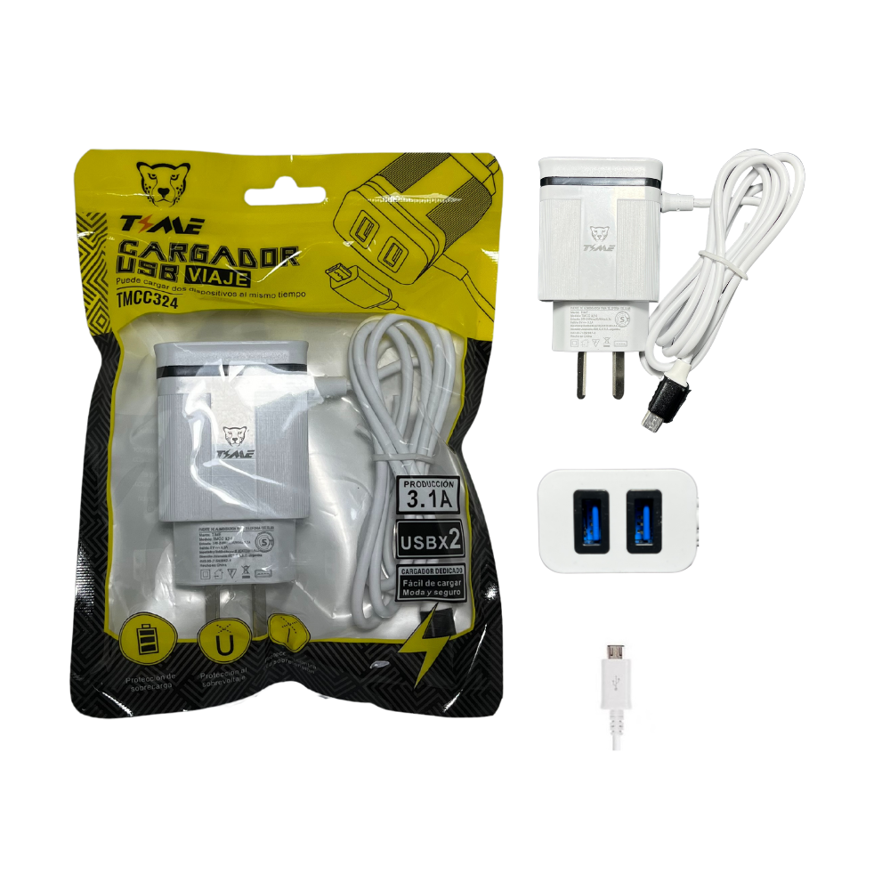 CARGADOR TIME V8 3.1 BOLSITA